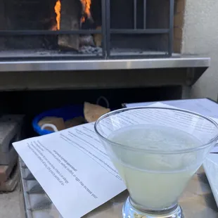 Basil Martini by the fire