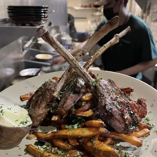 Lamb Chops &amp; Hand-Cut fries w/ side of aioli