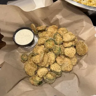 Fried pickles and jalapeños