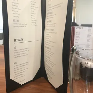 Drink menu