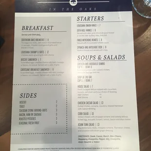 Lunch menu