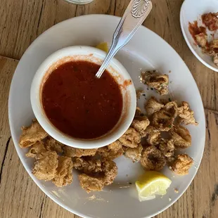 Our Calamari Fritti Appetizer ! Still a Large portion even after we filled our plates !