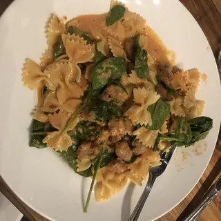 Bowtie Sausage and Spinach