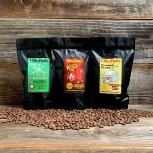 Our specialty coffee.  Organic, Decaf and Espresso blend