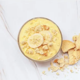 Original Banana Pudding:  Rich, creamy, thick vanilla pudding with bananas and shortbread cookies. Can't go wrong with the classic O.G.!