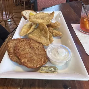 Potato Pancakes and Bluegill.