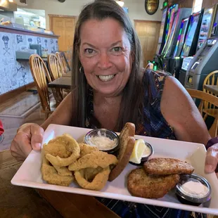 Perch and Potato Pancakes...amazingly delicious.