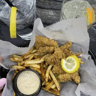 FRIED CATFISH BITES.