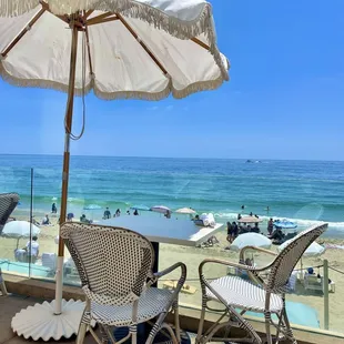 a view of the beach and the ocean