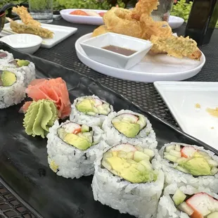 sushi and sashimi, outside