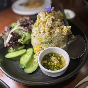 a plate of food on a table