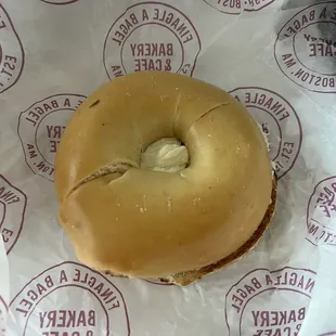 Plain bagel with plain cream cheese