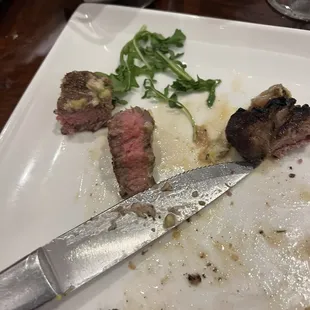 Undercooked steak after being returned to the table