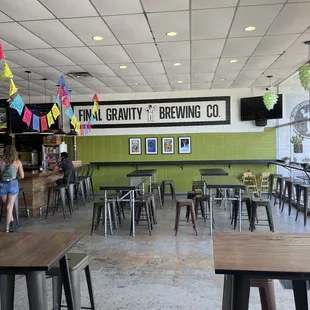 the interior of the brewery