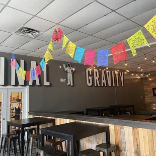 the entrance to the restaurant