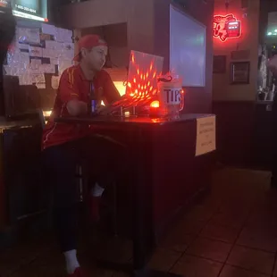 a man sitting at a table