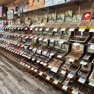 shelves of cigars