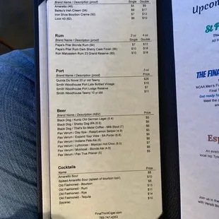 menu