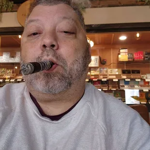 Me enjoying a hard to find Eurus by LA Galero and a double Barrel Pig aged 8 years and a port, sherry cask. Outstanding service.