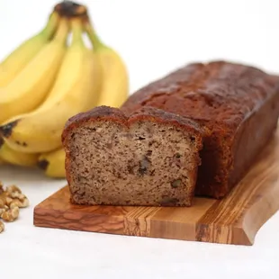 Banana Walnut bread loaded with walnuts and fresh hand peeled bananas.