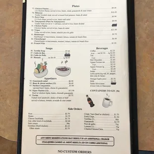 Menu back