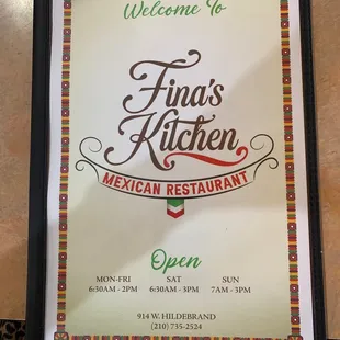 New menu