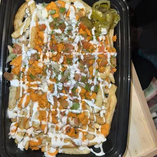 Chicken loaded fries