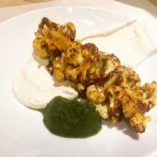 Curry Fried Cauliflower with Mint Chutney &amp; House Yogurt