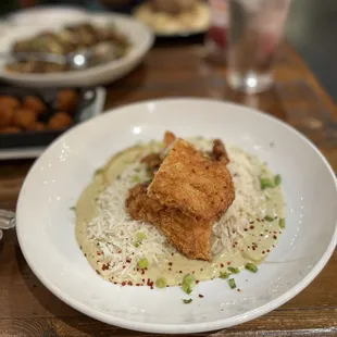 Fried chicken and curry