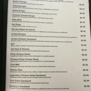 menu