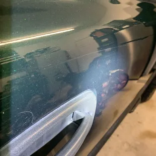 Still surface scratches all over the car, and trim not dressed.