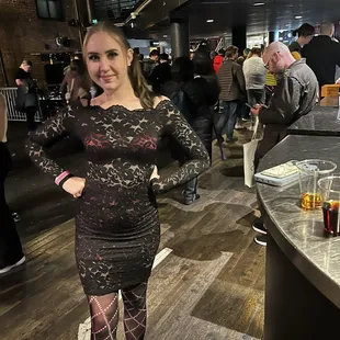 Bar area, shot of jack with a Coke back, standing area