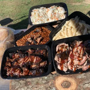 a variety of barbecue foods