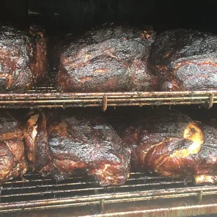a rack of smoked meat