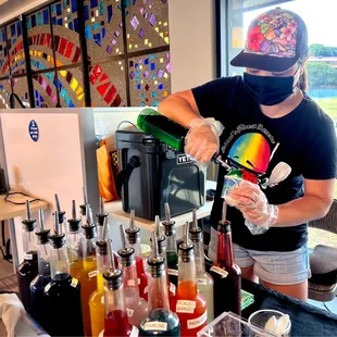 Jana skillfully serving up shave ice!