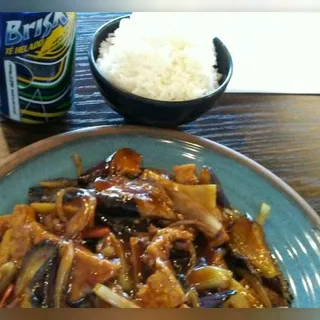 Szechuan Eggplant and Fried Tofu
