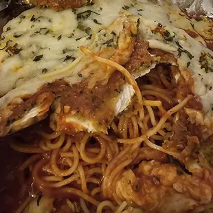 Chicken parm  via carry out.