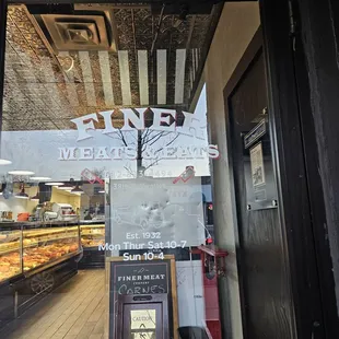 a sign in the window