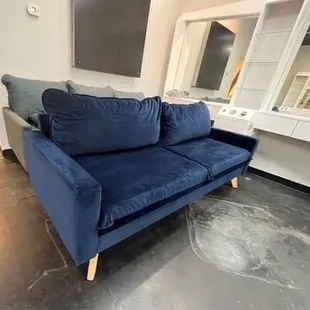 3-Seater Custom Sofa in Royal Blue Luxury Velvet.
