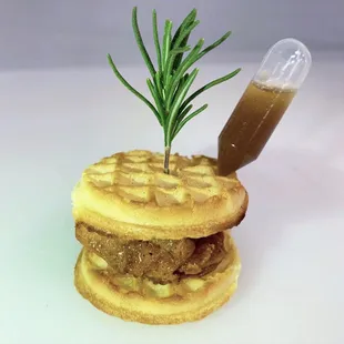 Chicken &amp; Waffle Slider with Maple Butter