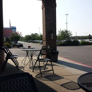 Comfortable outdoor seating. Great when the weather is cooperating.