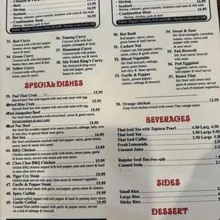 Menu as of 4/22/24