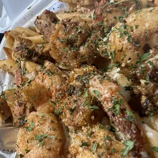 Cajun jumbo shrimp and chicken