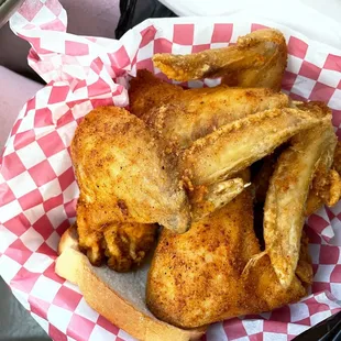 a basket of fried food