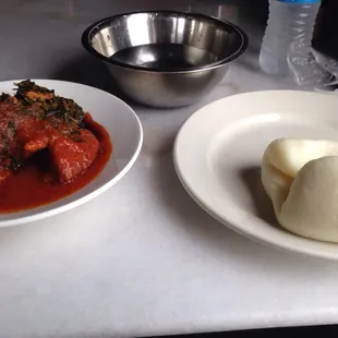 Chicken stew,with fufu