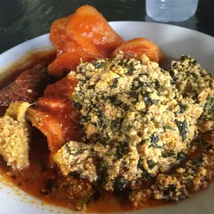 Egusi with assorted meats