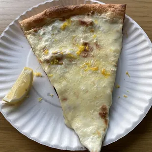 White slice with lemon zest