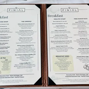 Menu, the prices are good!