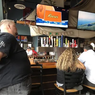 At the bar tops waiting on the game