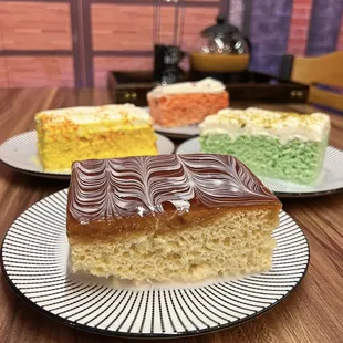 Turkish Milk Cake, Saffron Milk Cake, Rose Milk Cake, Pistachio Milk Cake